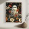Halloween Ghost Flower Diamond Painting Kit for Adults – 5D Full Round Drill DIY Diamond Art for Beginners, Ghost Floral Gem Dot Painting for Home Wall Decor, 11.8x15.7 Inch
